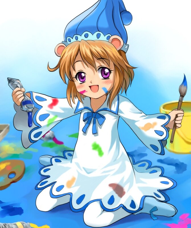 artist girl with paintbrush