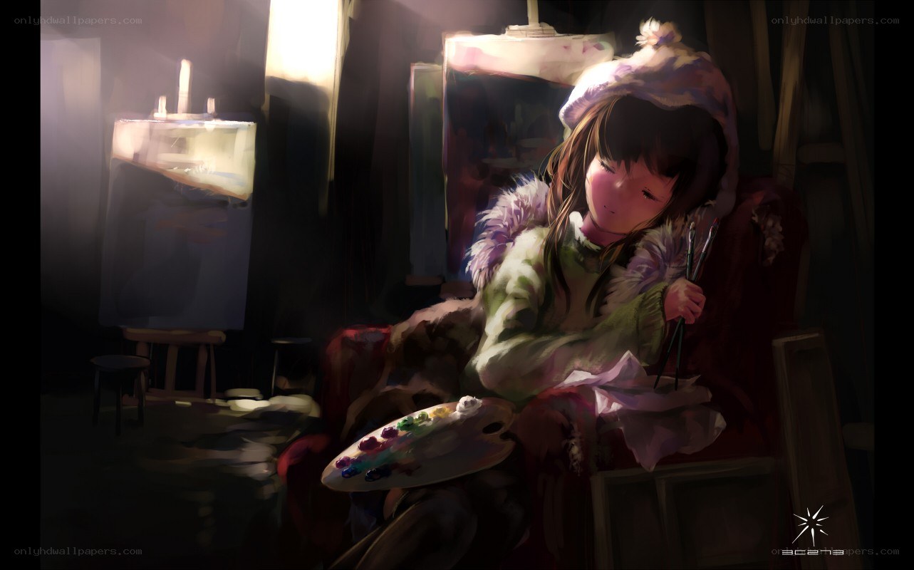 artist in a dimly lit studio
