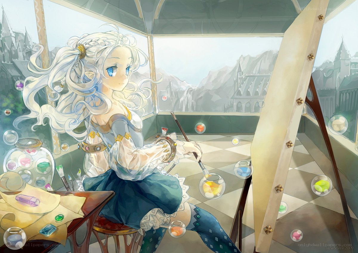 artist in a glass studio