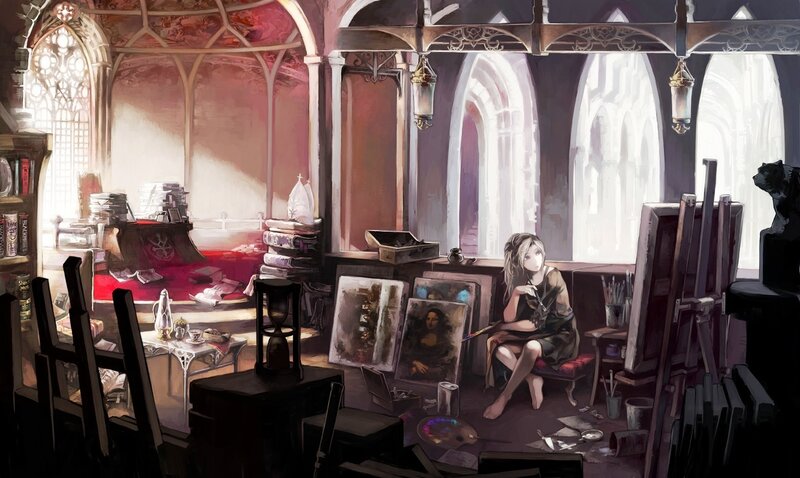 Artist in a Gothic Studio