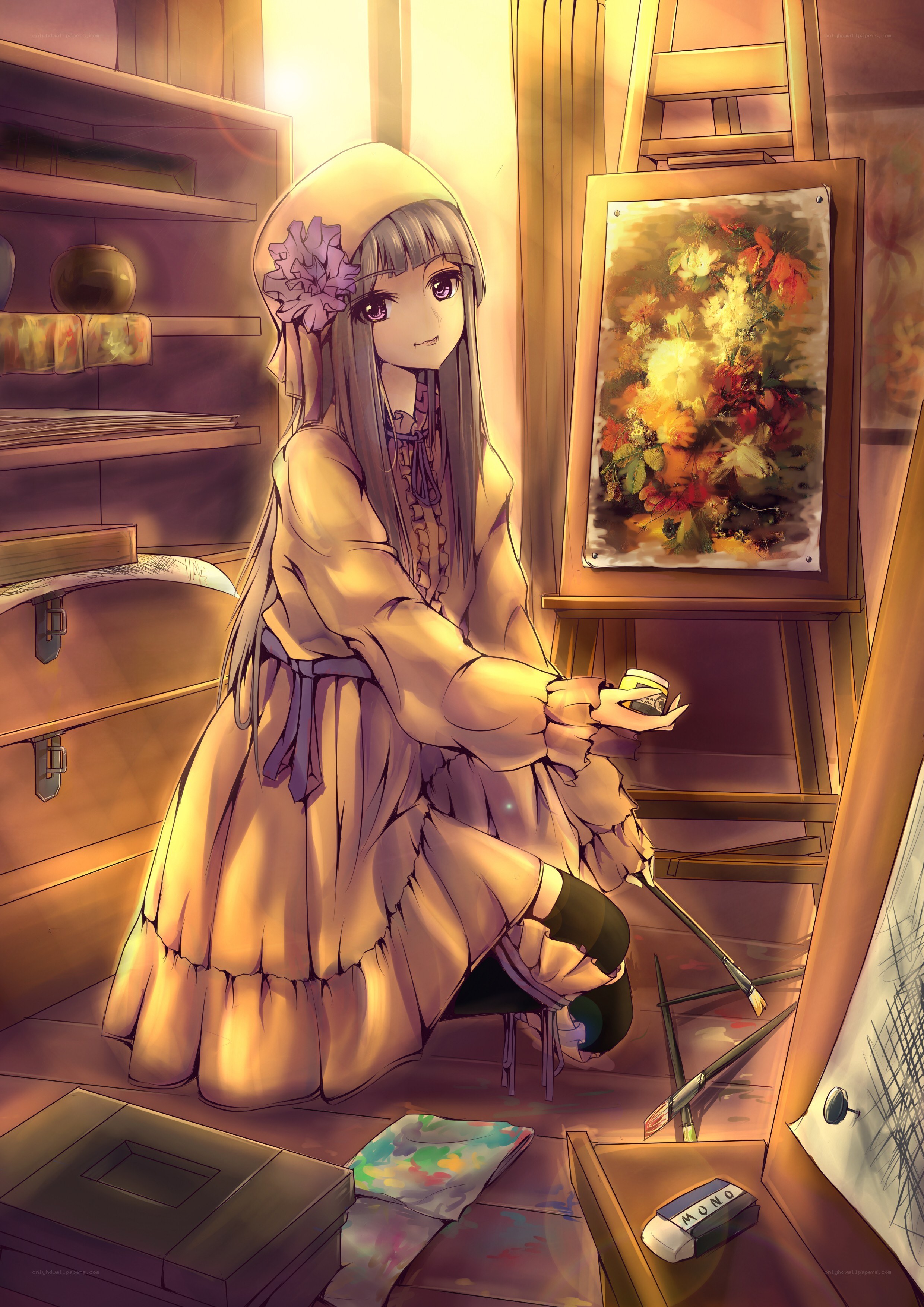 artist in a sunlit studio