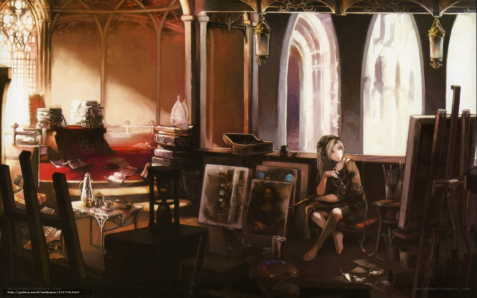 Artist in a sunlit studio