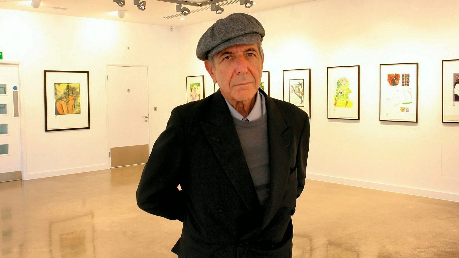 Artist in gallery exhibition