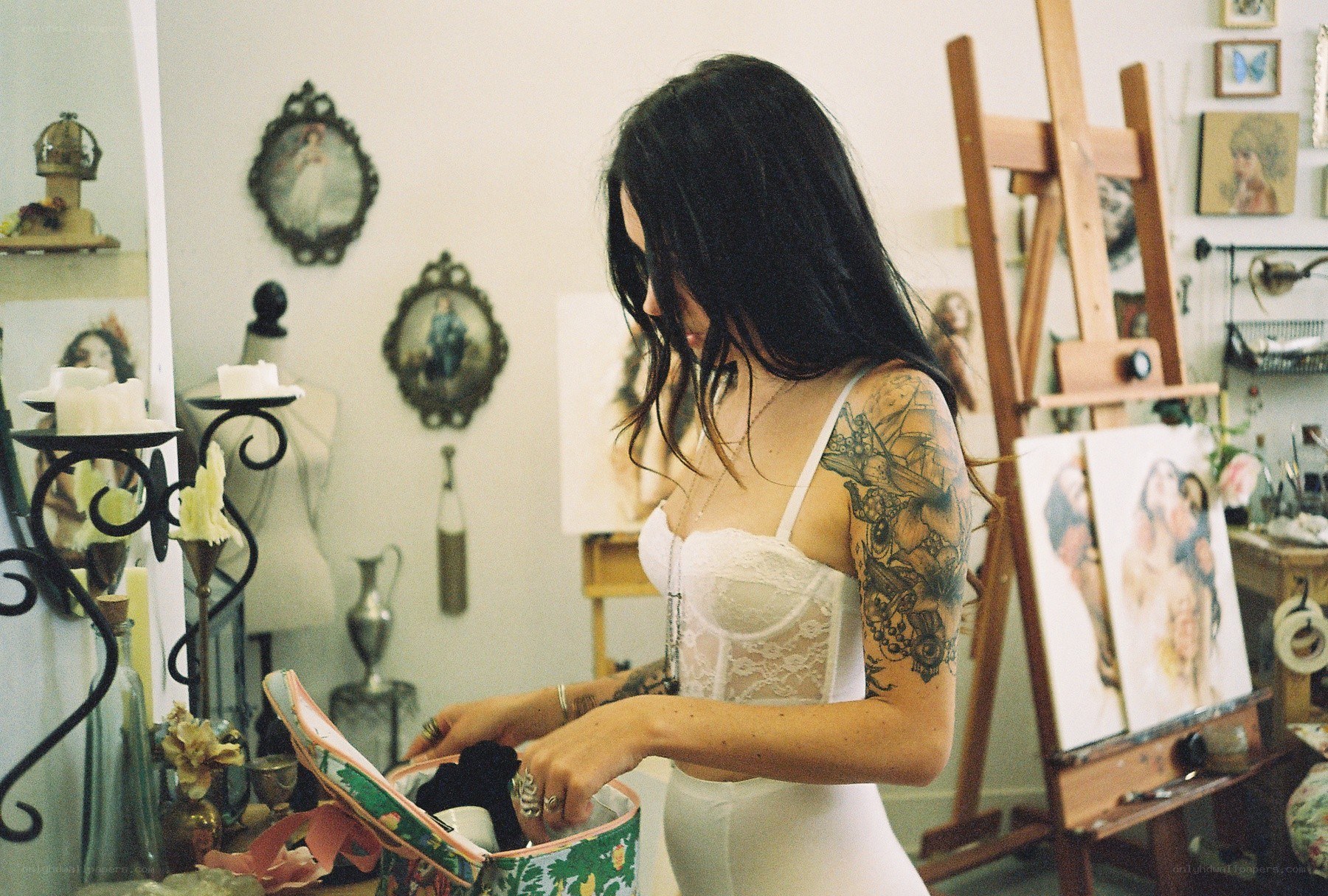 Artist in her studio