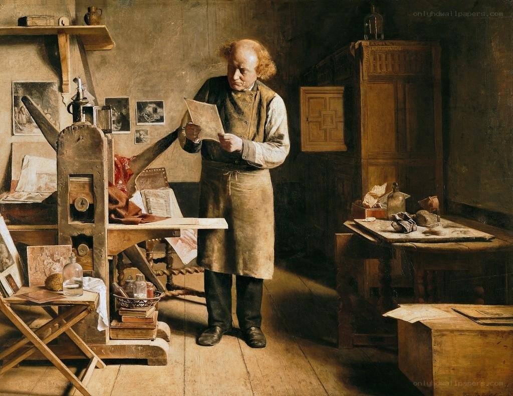 Artist in his workshop