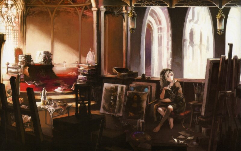Artist in Studio — Brown, Dramatic