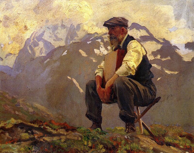 Artist in the mountains