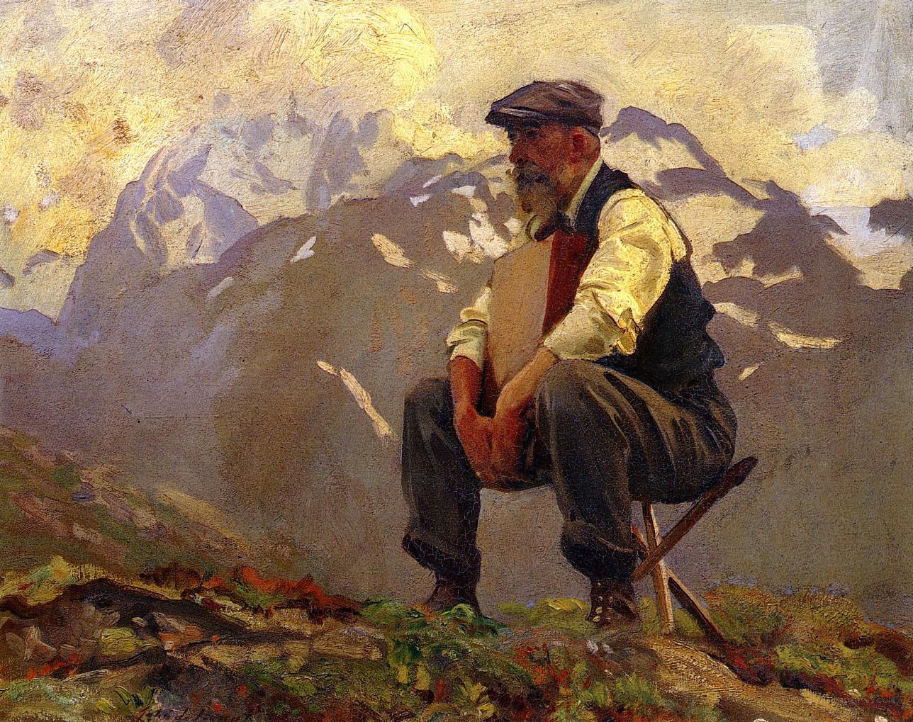 Artist in the mountains