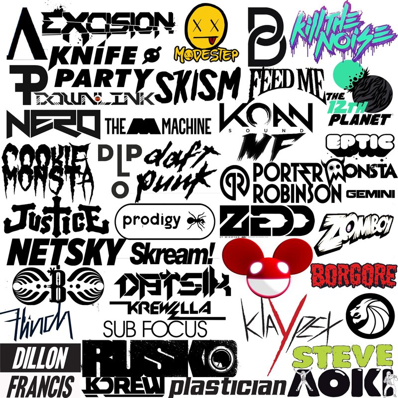 Artist Logos Collage — Black
