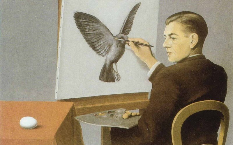 Artist painting a bird