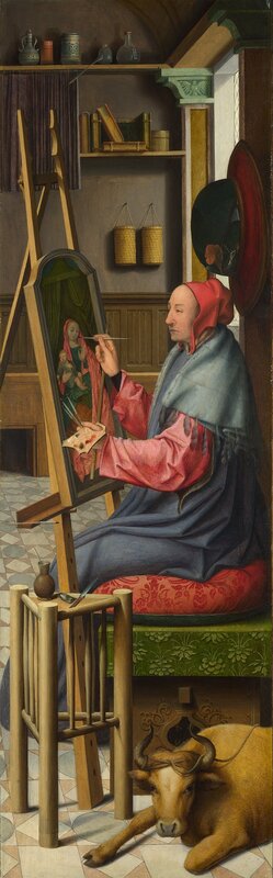 Artist painting a Madonna