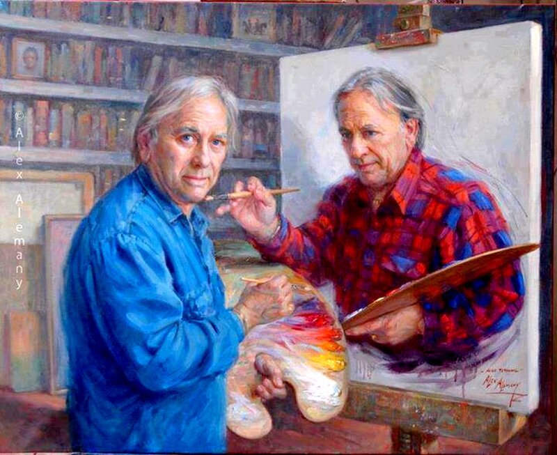 Artist painting a self-portrait