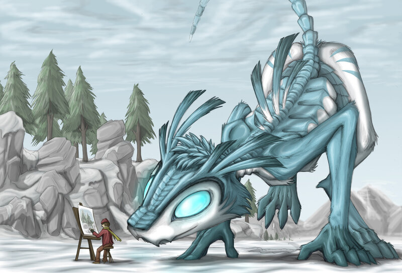 Artist Painting Dragon