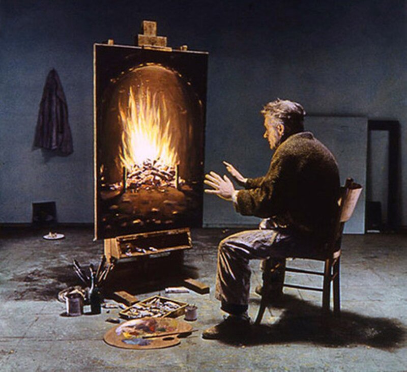 Artist Painting Fire