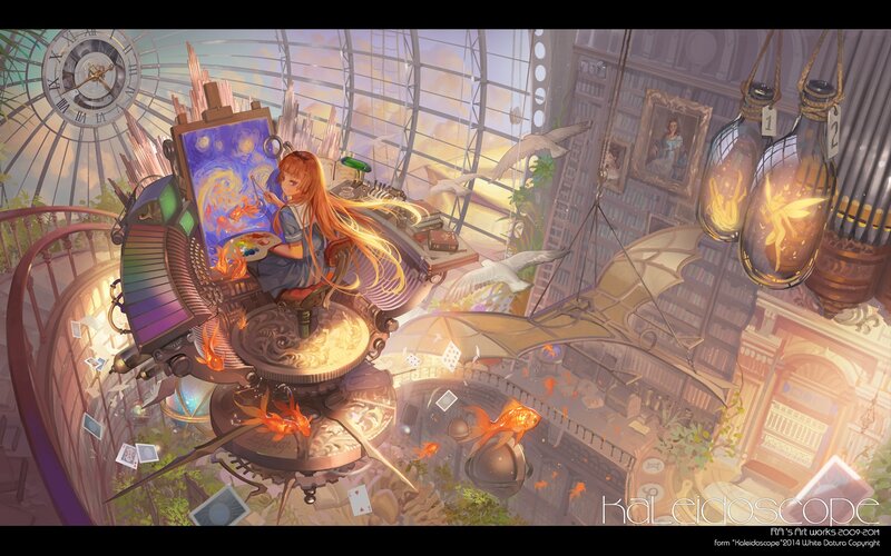 Artist Painting in Airship