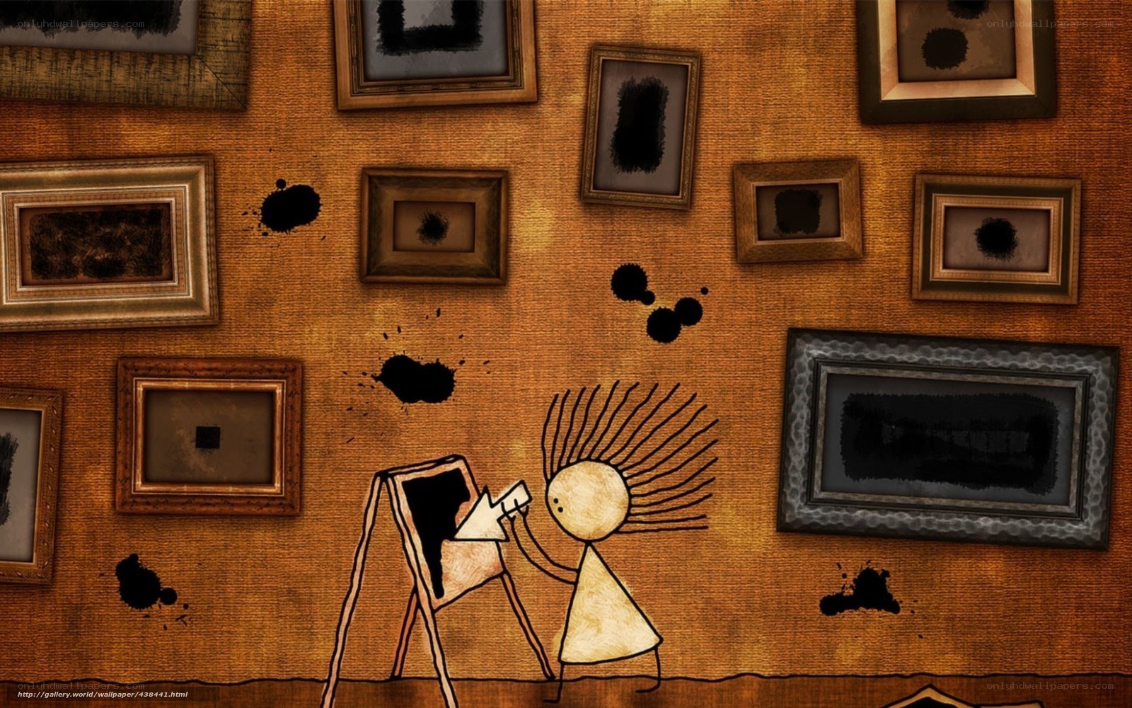 artist painting in gallery