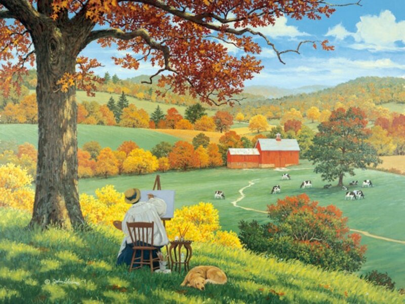 Artist Painting Landscape