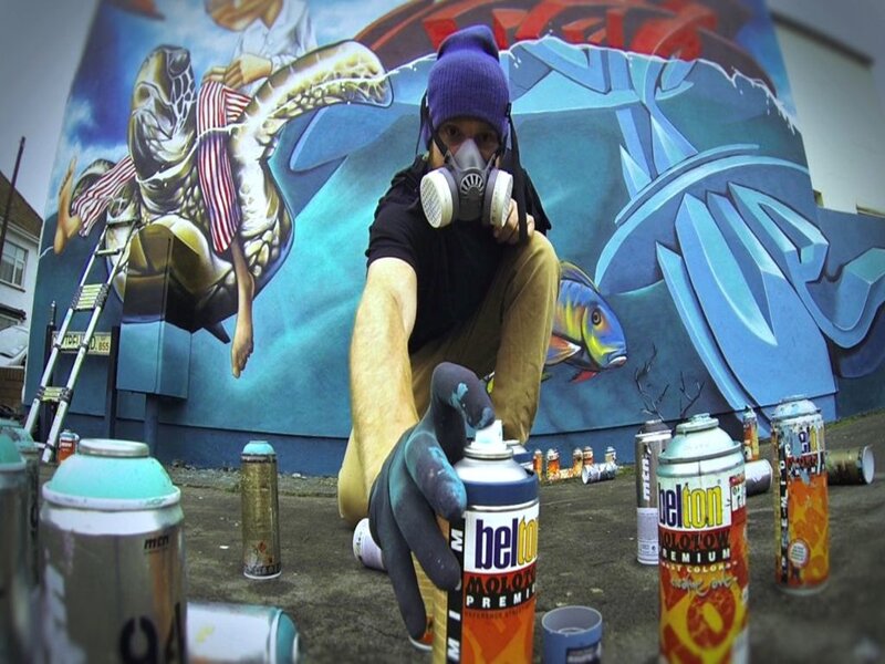 Artist Painting Mural