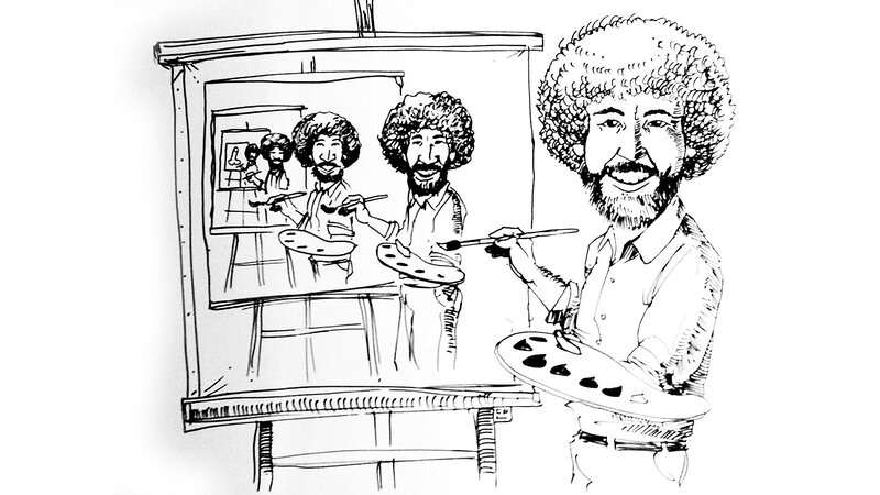 Artist Painting on Canvas — Black, Calm