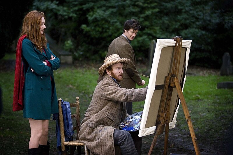 Artist painting outdoors