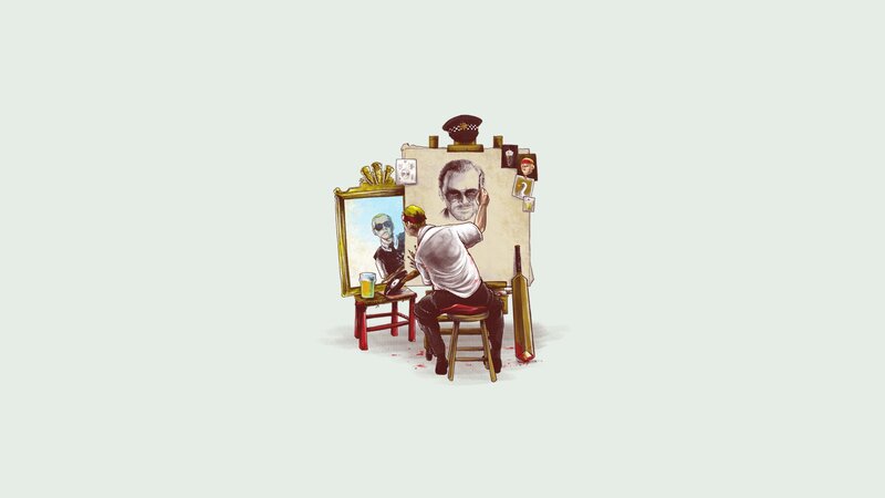 Artist Painting Portrait — Beige