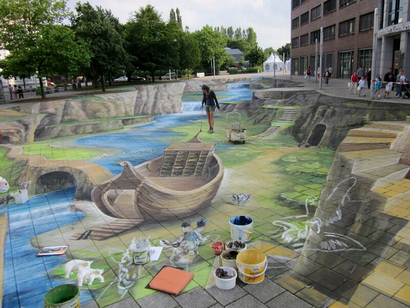 Artist Painting Street Mural
