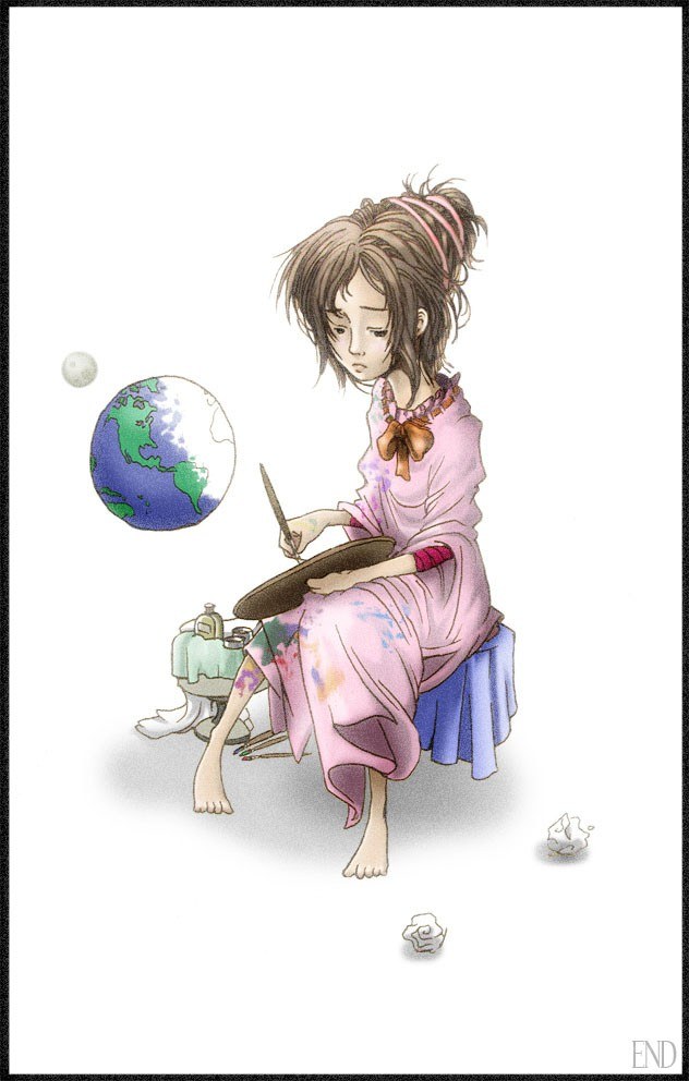 artist painting the world