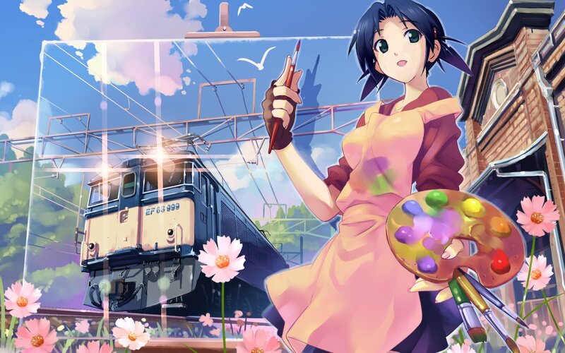Artist Painting Train