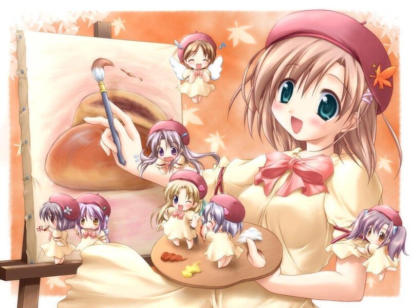 artist painting with fairies