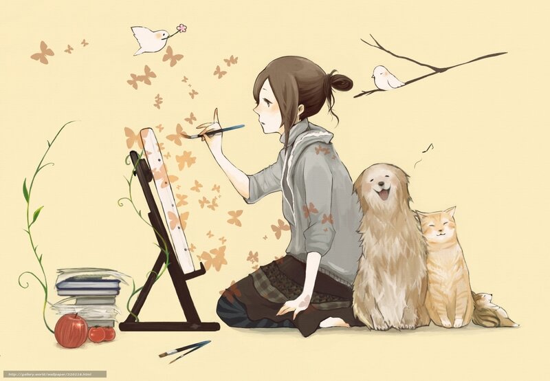artist painting with pets
