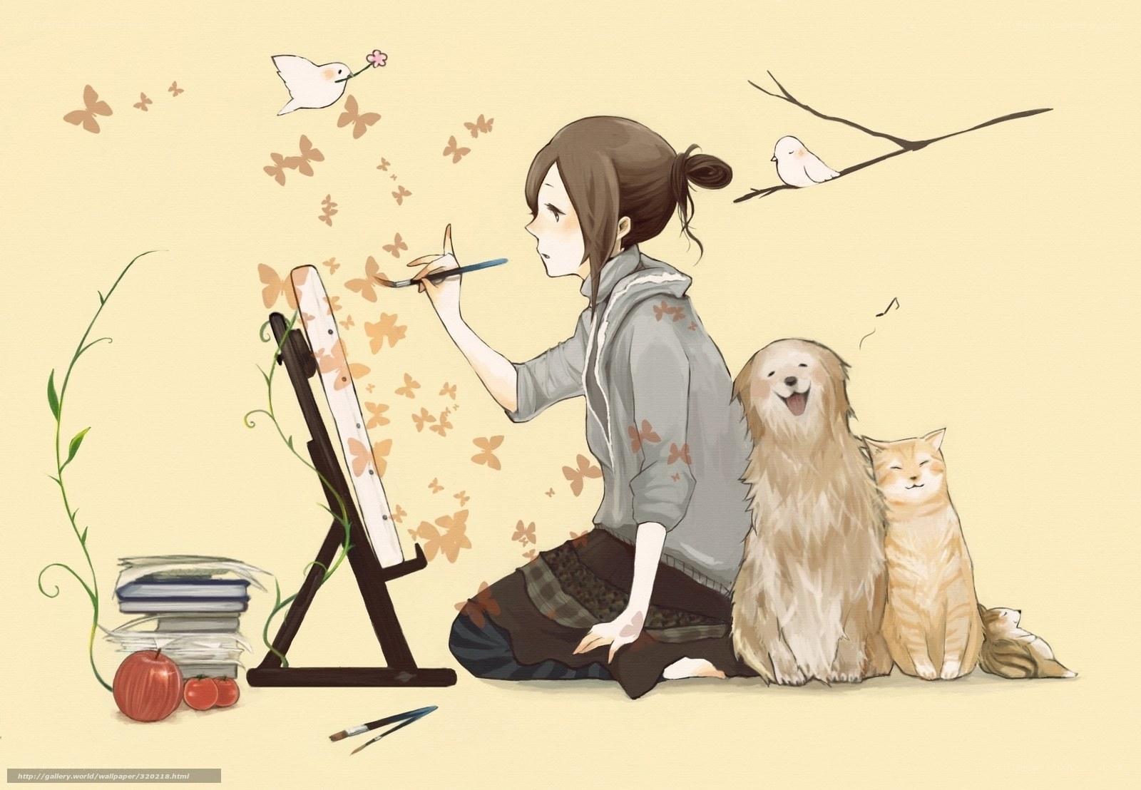 artist painting with pets