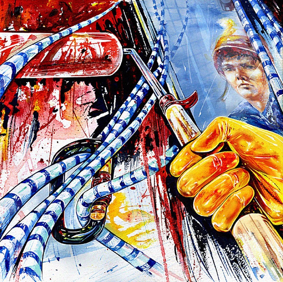 artist painting worker scene