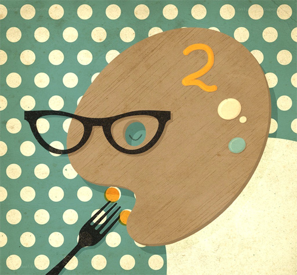 artist palette eating with fork