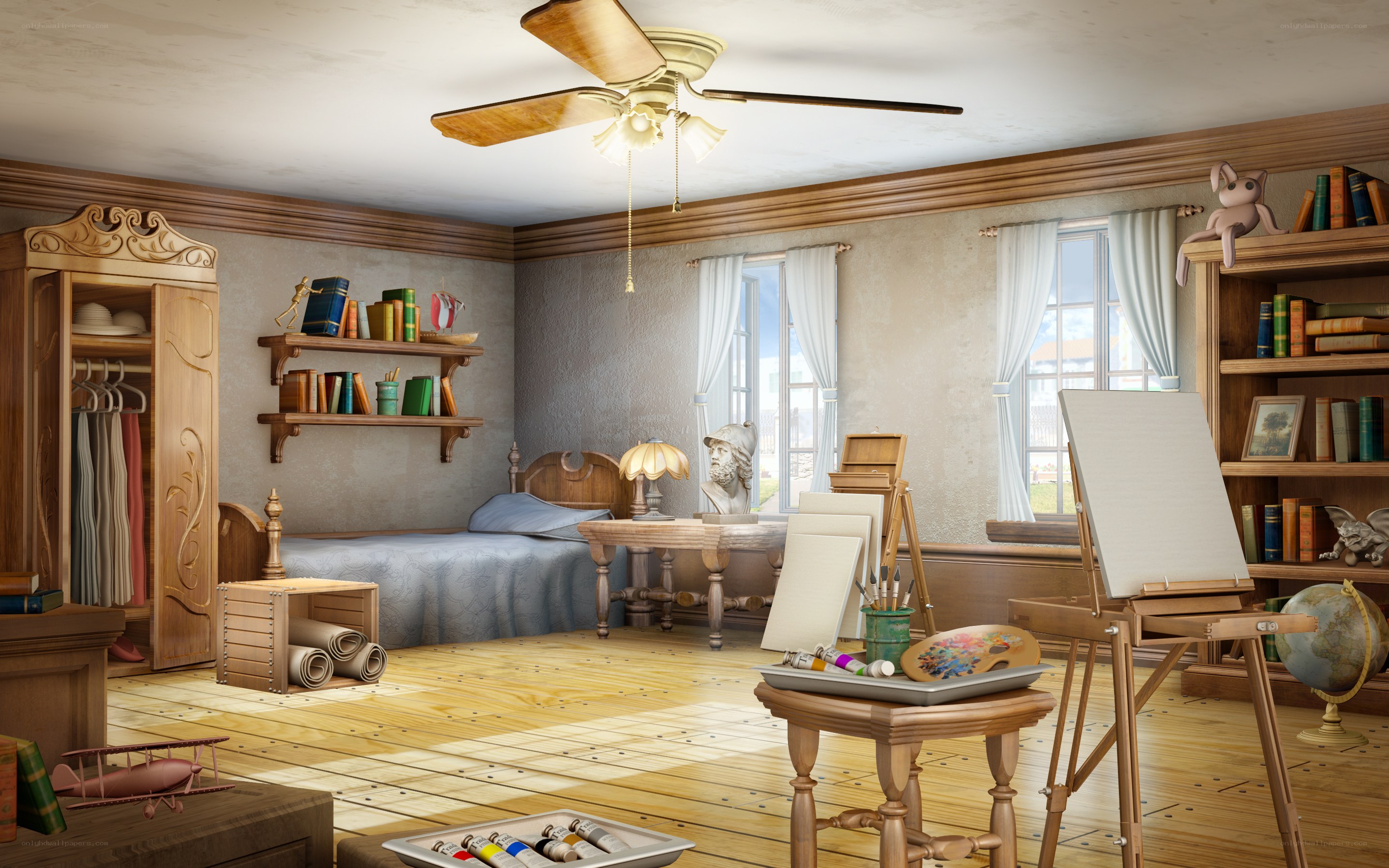 artist's bedroom studio