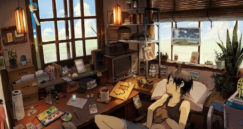 Artist's cozy studio at rest