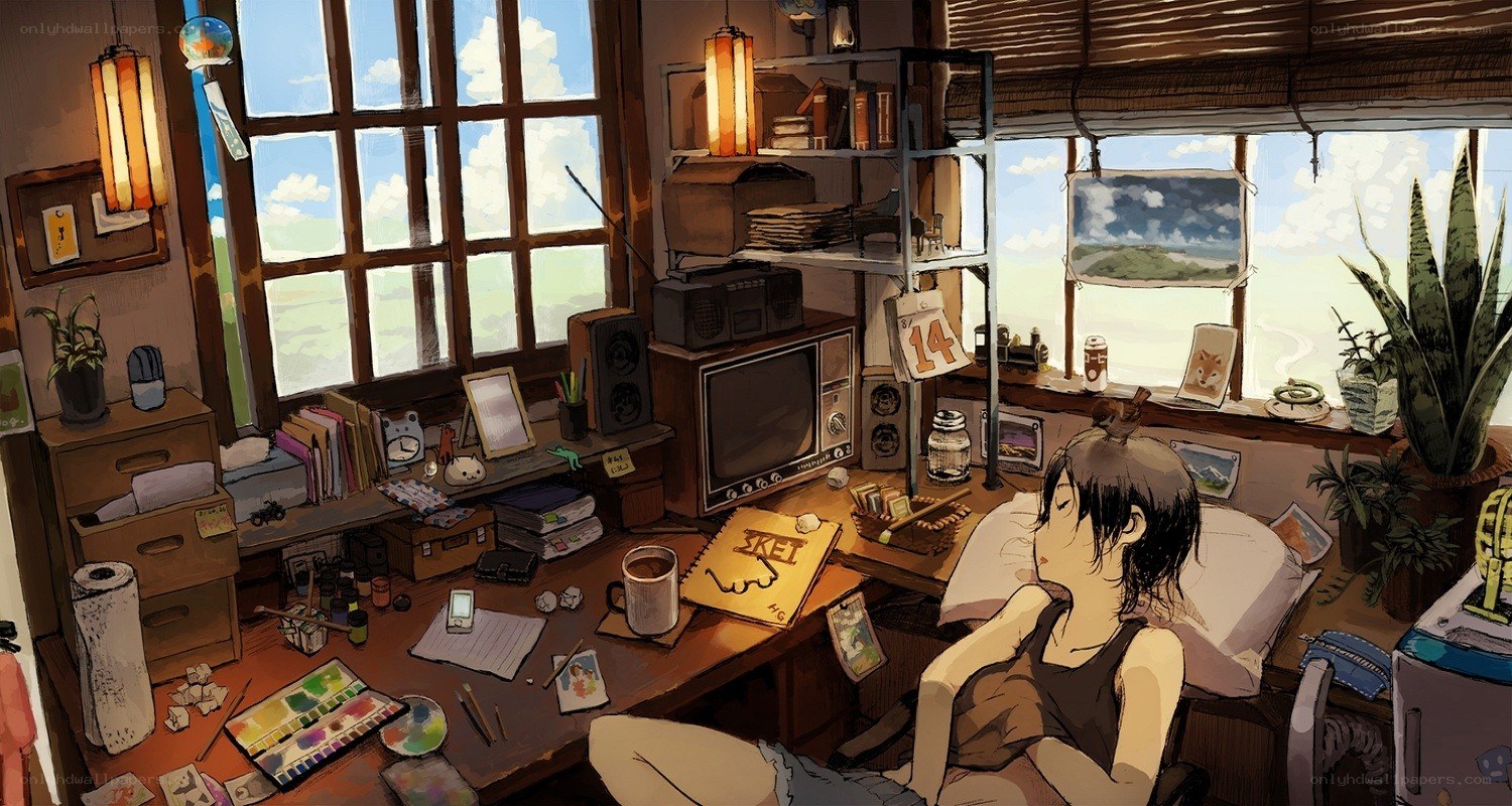 Artist's cozy studio at rest