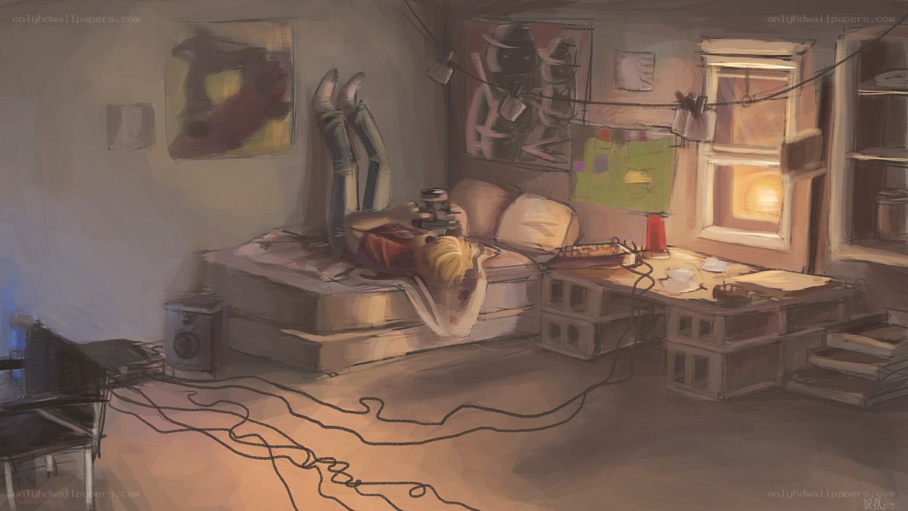 artist's messy studio room