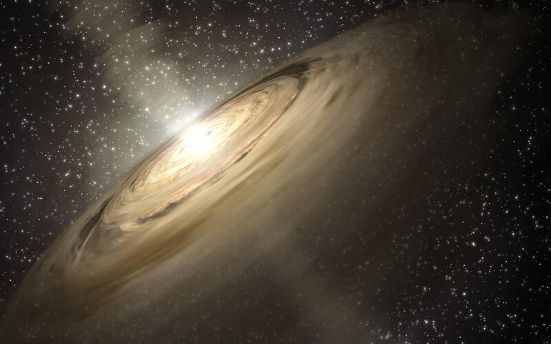 artist's rendering of a protoplanetary disk
