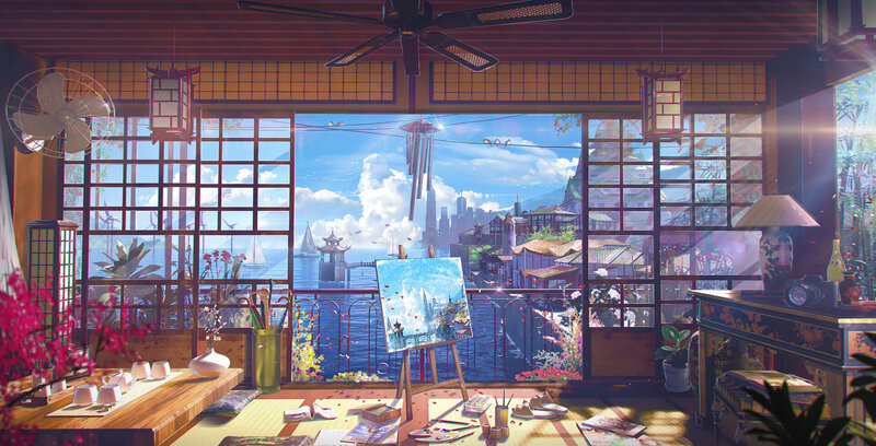 Artist's Studio with Painting