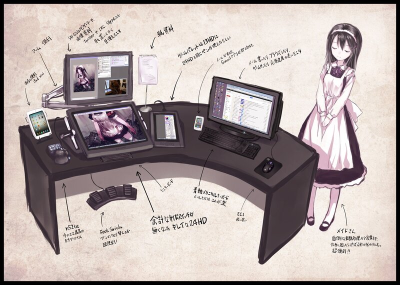 Artist's workstation setup
