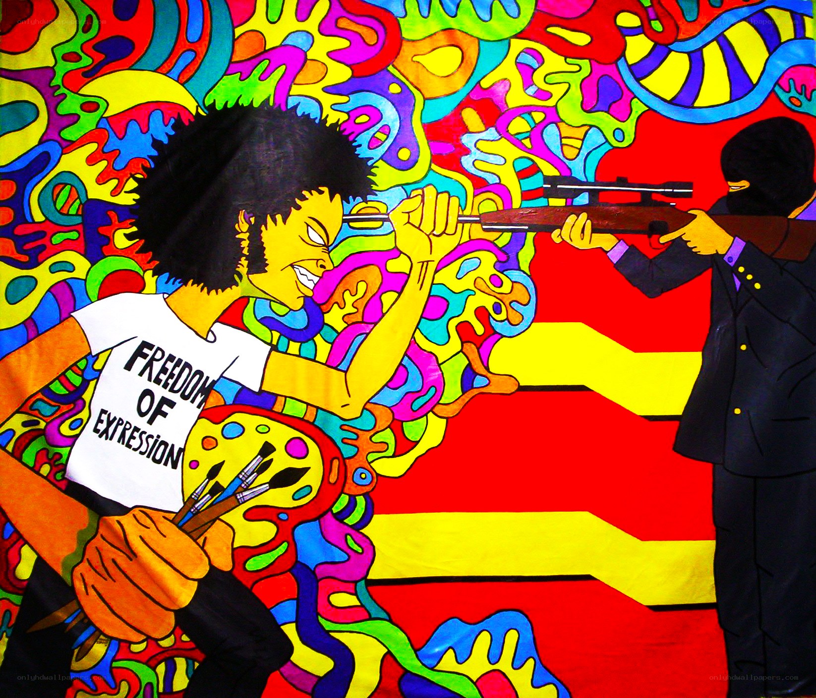 Artist vs. Gunman Confrontation