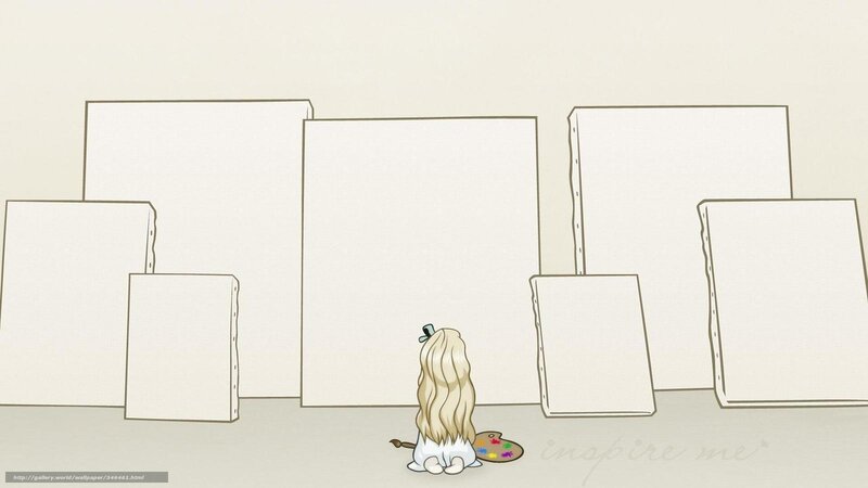 artist with blank canvases