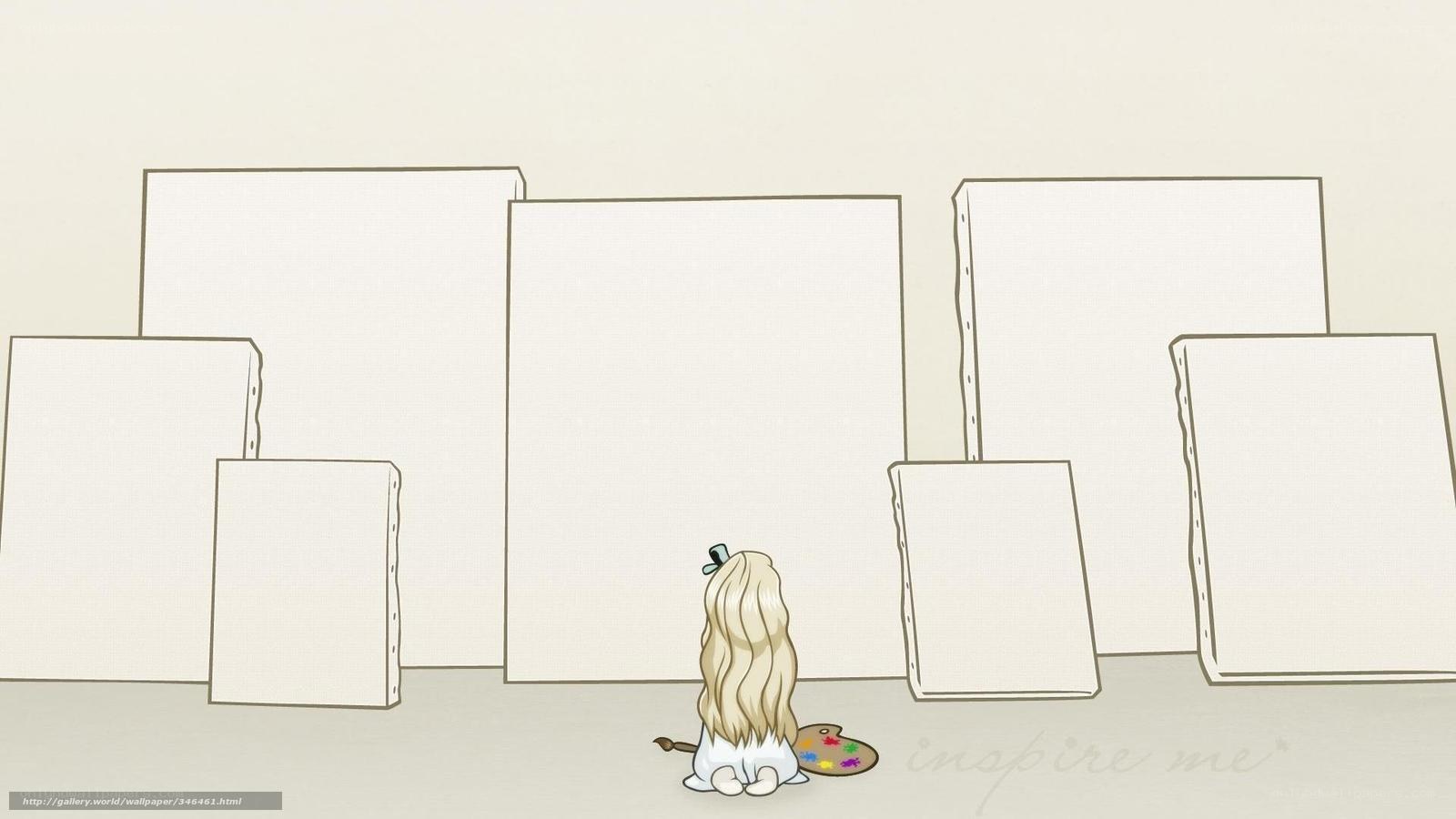artist with blank canvases