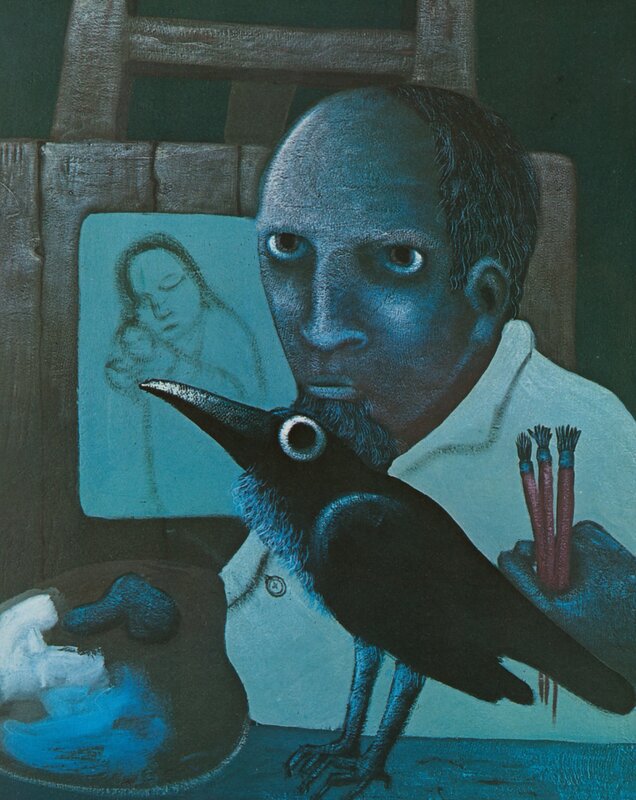 Artist with Crow and Painting