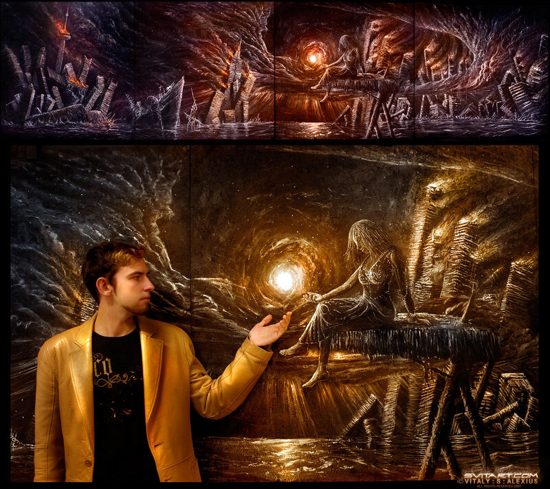 artist with fantasy artwork