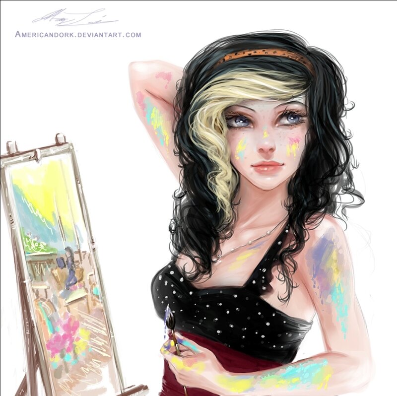 Artist with Paint-splattered Arms