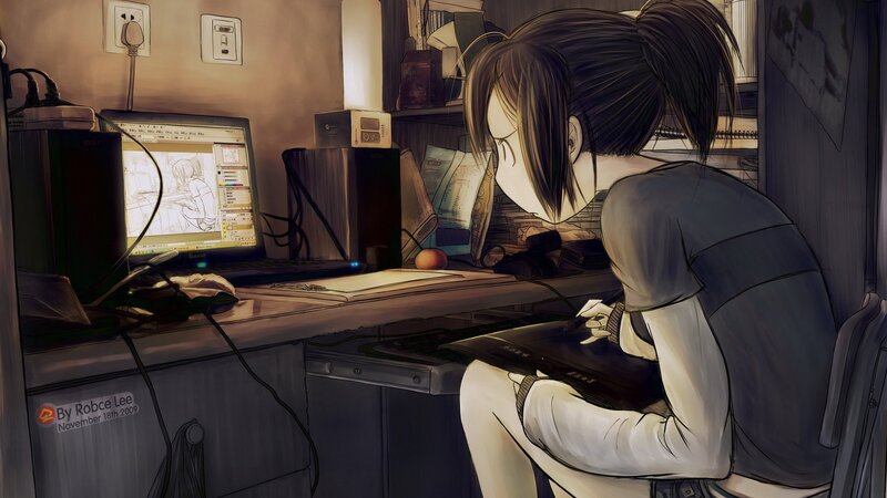 artist working on digital art