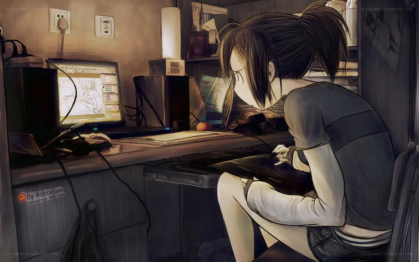 artist working on digital art