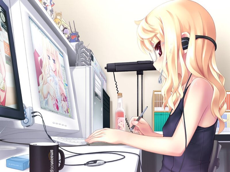 artist working on digital art