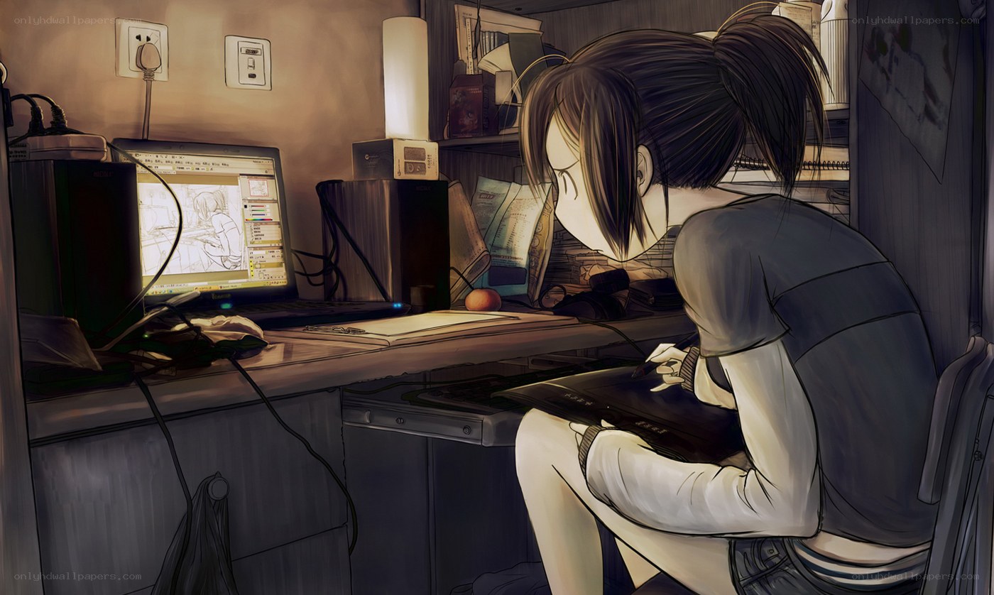 artist working on digital art